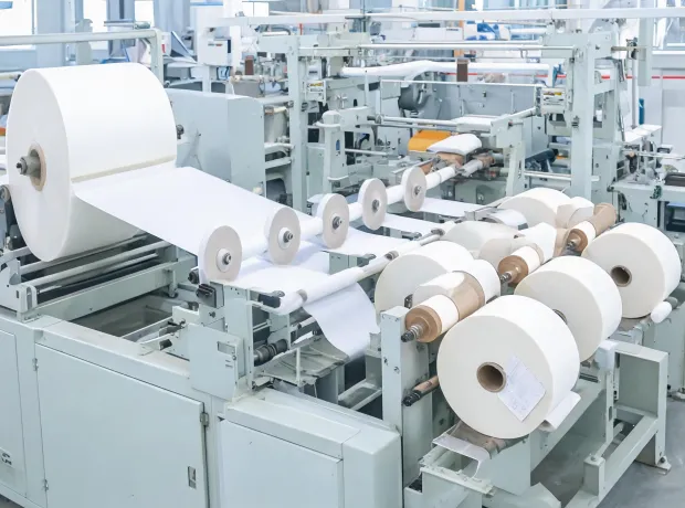 Nonwoven roll converting trial
