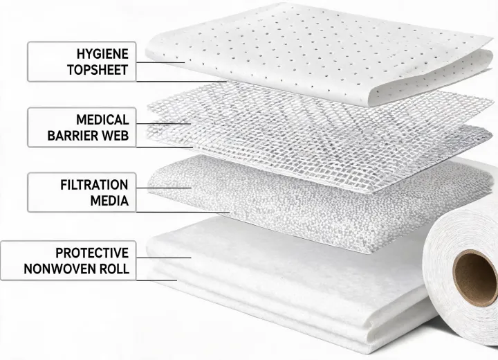 Hygiene, medical, filtration and protective nonwoven applications
