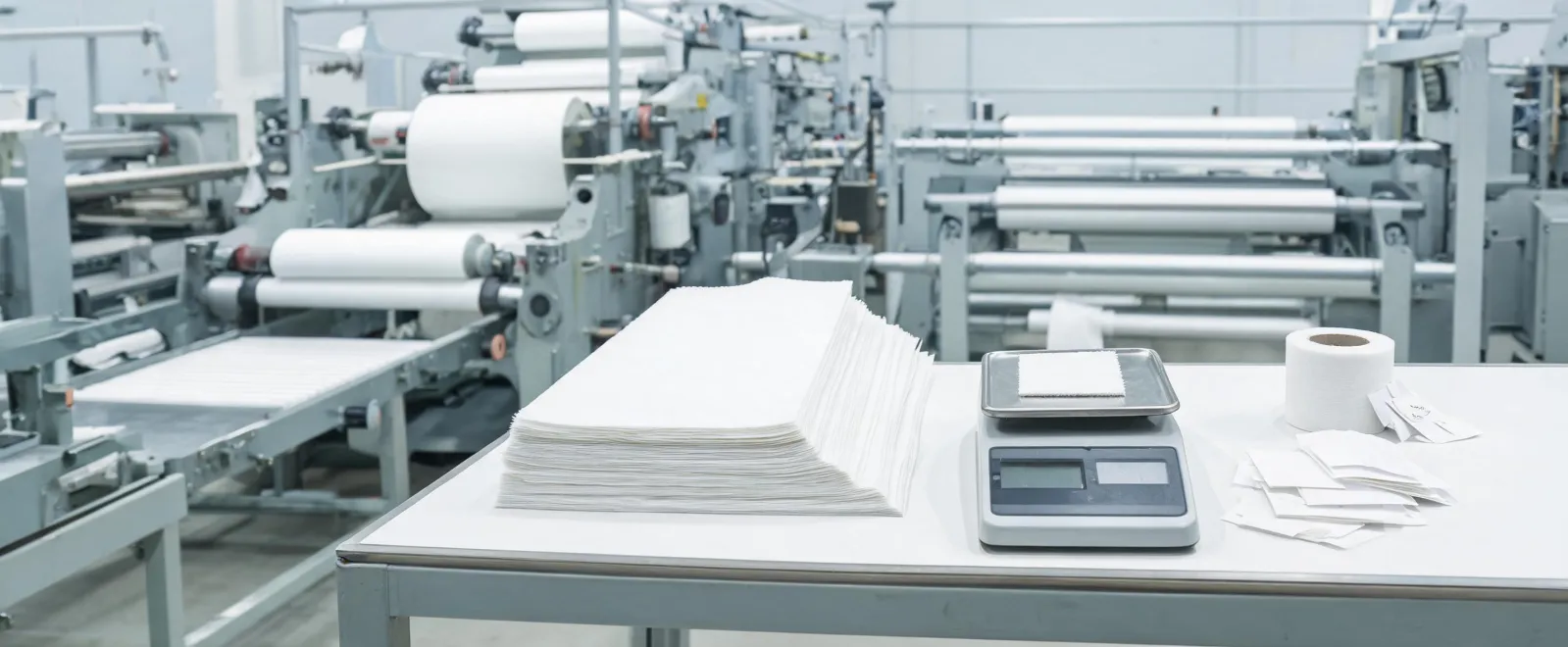 Nonwoven roll sample approval and converting line