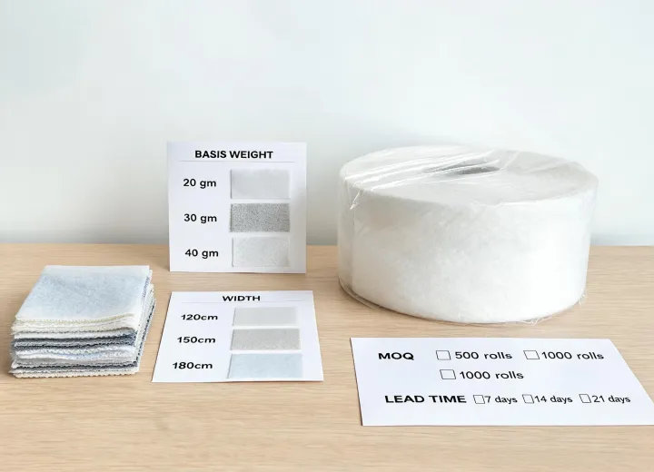 Nonwoven RFQ desk with roll and layer specifications